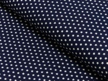 Baumwoll Druck Sterne Navyblau/Weiß  Ø 2,5 mm